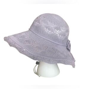 Crotchet Sun Visor Travel Foldable UV Gray Hat Women’s Church Hats Boho